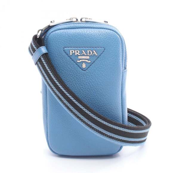 Prada Mini Shoulder Bag, Leather, Men's/Women's, Blue, 1BP027 - Picture 1 of 6